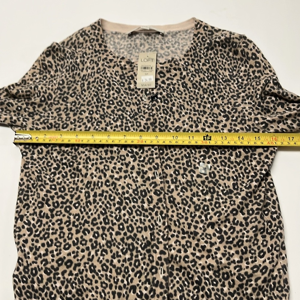 Loft Leopard Print sweater Cardigan - Picture 4 of 5